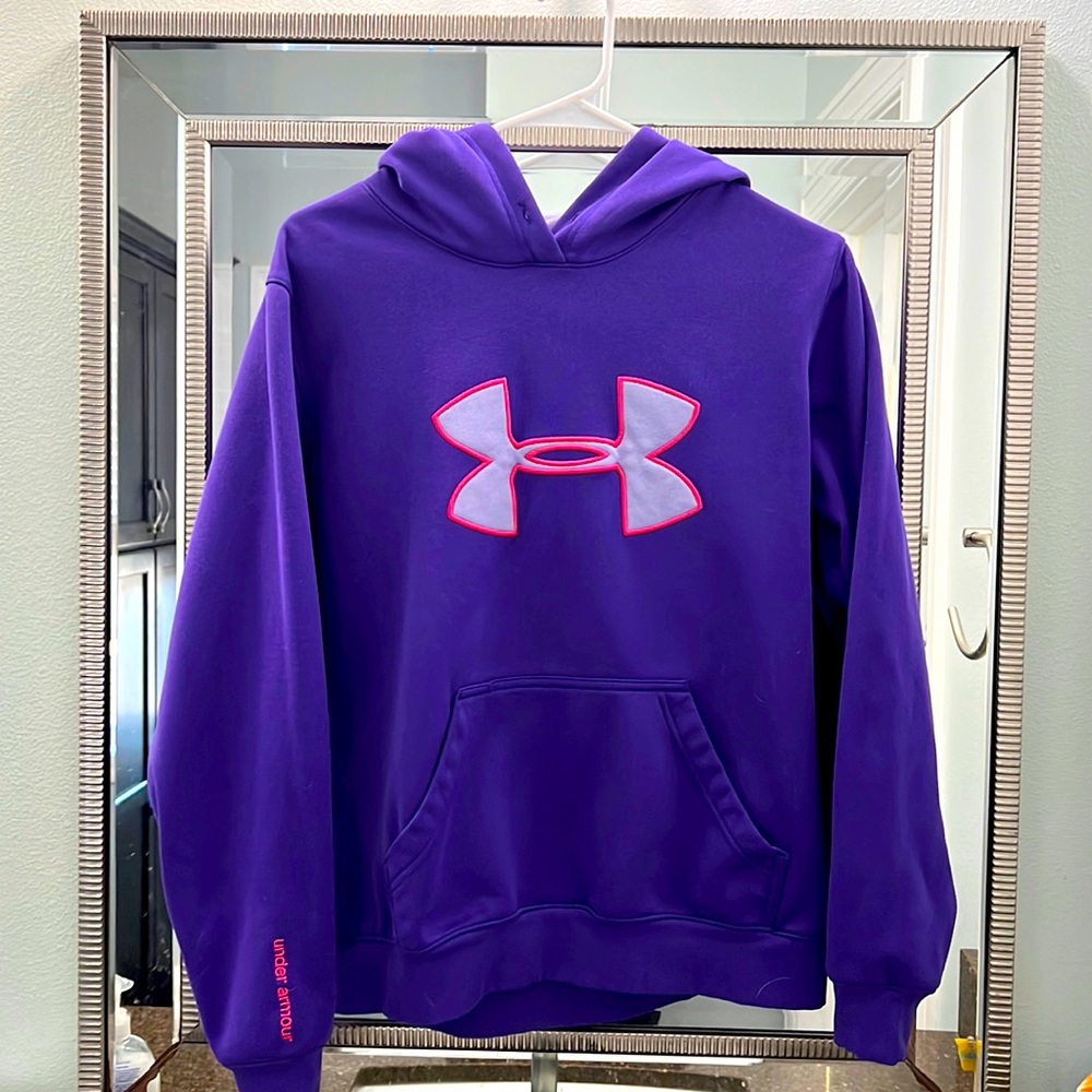 Women’s Under Armour size small sweatshirt.  Royal purple and pink
